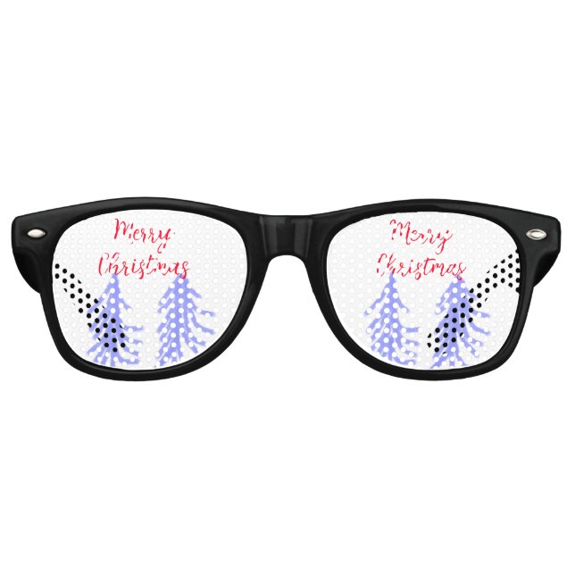 Frohe Weihnachten lila Pastelkiefer Wasser Partybrille (Vorderseite)
