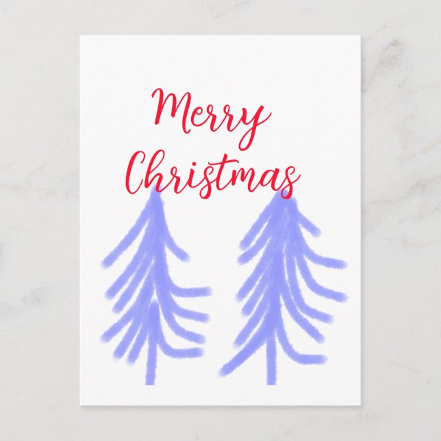 Frohe Weihnachten lila Pastelkiefer Wasser Postkarte (Vorderseite)