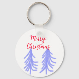 Frohe Weihnachten lila Pastelkiefer Wasser Schlüsselanhänger