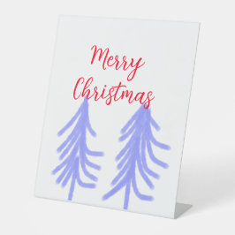 Frohe Weihnachten lila Pastelkiefer Wasser Sockelschild