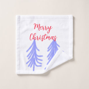 Frohe Weihnachten lila Pastelkiefer Wasser Waschlappen