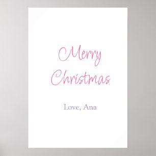 frohe weihnachten lila rosa name liebe urlaub simp poster