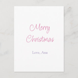 frohe weihnachten lila rosa name liebe urlaub simp postkarte