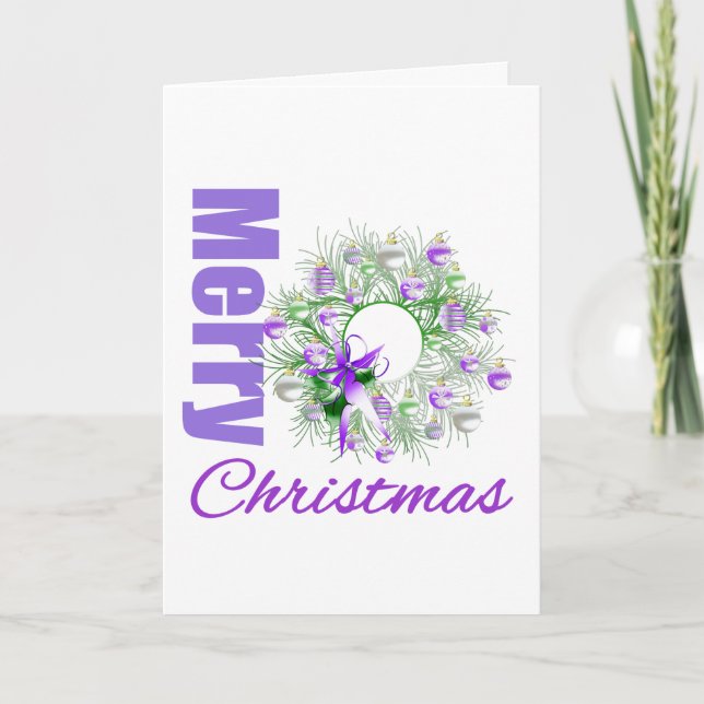 Frohe Weihnachten Lila Thema Garten Kranz (Vorderseite)