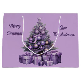 Frohe Weihnachten lila Weihnachtsbaum Große Geschenktüte