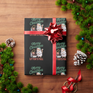 Frohe Weihnachten Litters Voll Katzenstreu Xmas Geschenkpapier
