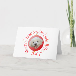 Frohe Weihnachten Little White Dog