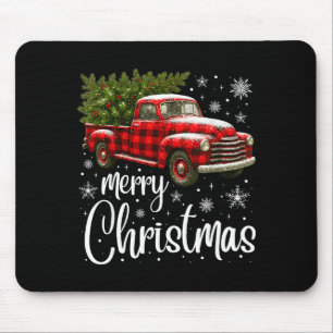 Frohe Weihnachten LKW Buffalo Kariert Weihnachtsba Mousepad