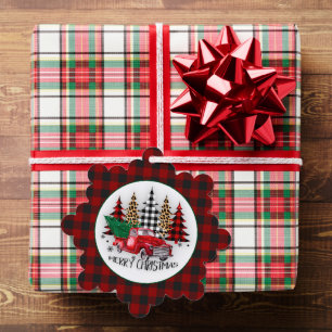 Frohe Weihnachten LKW und Bäume Ornament Karte