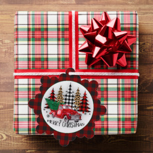 Frohe Weihnachten LKW und Bäume Ornament Karte