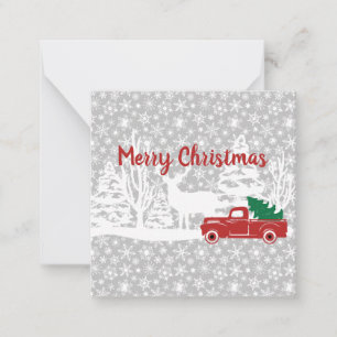 Frohe Weihnachten LKW und Hirsch Mitteilungskarte