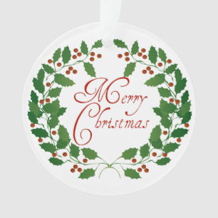 Frohe Weihnachten Lorbeer-Ornament Ornament