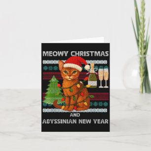 Frohe Weihnachten Lustige Abessinierkatze Weihnach Karte