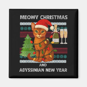 Frohe Weihnachten Lustige Abessinierkatze Weihnach Magnet