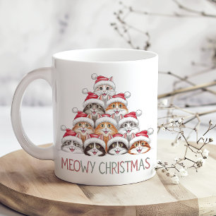 Frohe Weihnachten Lustige gestapelte Katzen – Süße Kaffeetasse