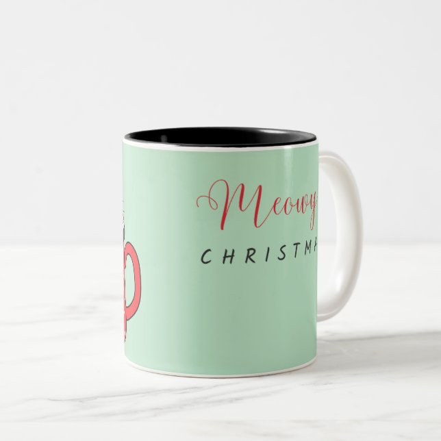 Frohe Weihnachten lustige Katzenkaffee Tasse (VorderseiteRechts)