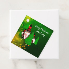 Frohe Weihnachten, lustige Zwerge personalisieren Geschenkanhänger