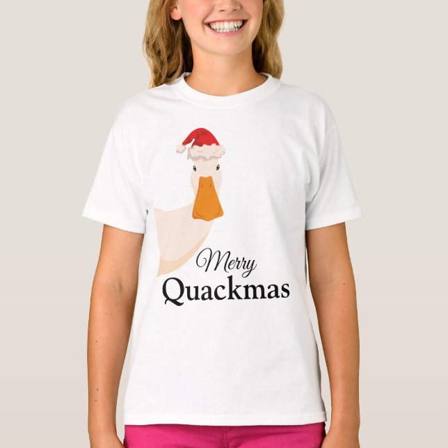 Frohe Weihnachten lustigen Cartoon cool Duck T-Shirt (Vorderseite)