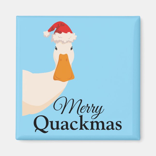 Frohe Weihnachten lustigen Cartoon Duck Magnet (Vorne)