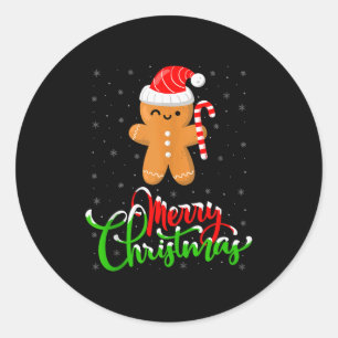 Frohe Weihnachten Lustiger Ingwerbrot-Keks-Backen Runder Aufkleber