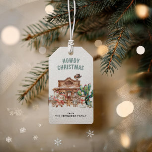 Frohe Weihnachten Lustiger Western-Wüsten-Stil Geschenkanhänger