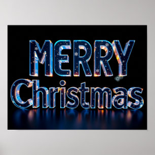 Frohe Weihnachten Luxus-Typografie Poster Papier H