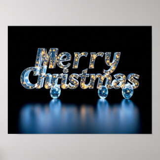 Frohe Weihnachten Luxus-Typografie Poster Papier H