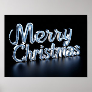 Frohe Weihnachten Luxus-Typografie Poster Papier H