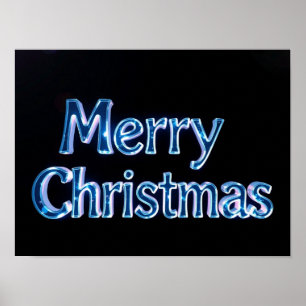 Frohe Weihnachten Luxus-Typografie-Poster Papier H Poster