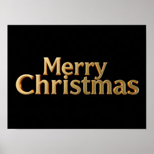 Frohe Weihnachten Luxus-Typografie-Poster Papier H Poster