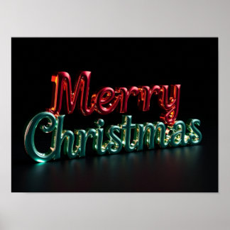 Frohe Weihnachten Luxus-Typografie-Poster Papier H Poster