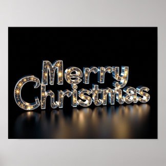 Frohe Weihnachten Luxus-Typografie-Poster Papier H Poster