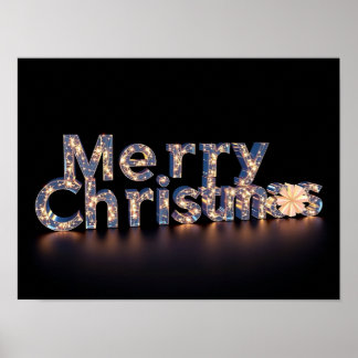 Frohe Weihnachten Luxus-Typografie-Poster Papier H Poster