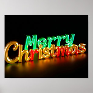 Frohe Weihnachten Luxus-Typografie-Poster Papier H Poster
