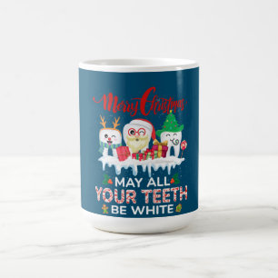 Frohe Weihnachten mag alle deine Zähne weißes Zahn Kaffeetasse