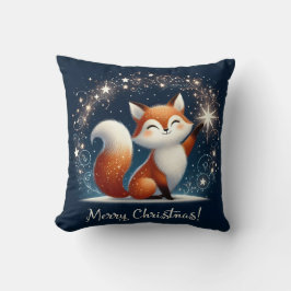 Frohe Weihnachten - Magischer Fuchs Wurfkissen Kissen