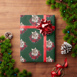 Frohe Weihnachten Maine Coon Katze Geschenkpapier