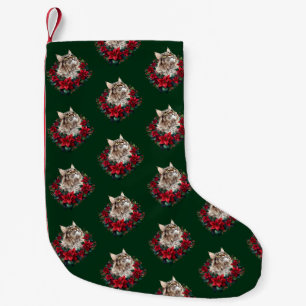 Frohe Weihnachten Maine Coon Katze Kleiner Weihnachtsstrumpf