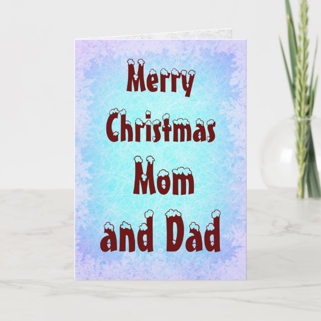 Frohe Weihnachten Mama und Vater Karte (Vorderseite)