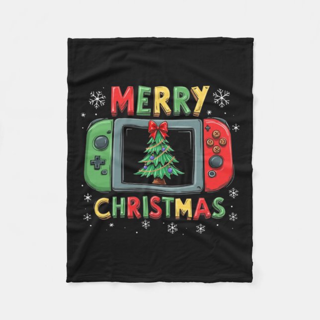 Frohe Weihnachten Männer Jungs Kinder Gaming Gamer Fleecedecke (Vorderseite)