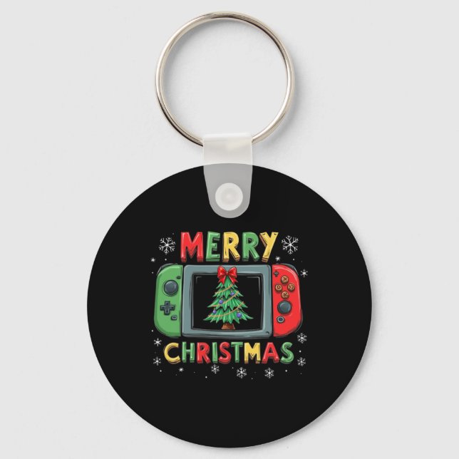 Frohe Weihnachten Männer Jungs Kinder Gaming Gamer Schlüsselanhänger (Vorderseite)