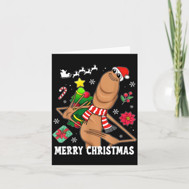 Frohe Weihnachten Marcus The Worm Lustiger Unhinge Karte (Vorderseite)