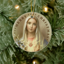 Frohe Weihnachten | Maria Jungfrau | Keramikschmuc