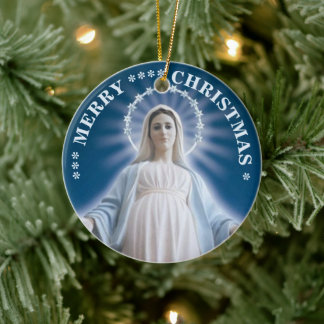 Frohe Weihnachten | Maria Jungfrau | Keramikschmuc Keramik Ornament
