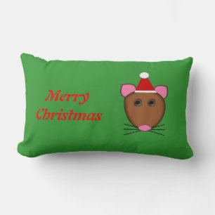 Frohe Weihnachten Maus individuell anpassbares Kis Lendenkissen