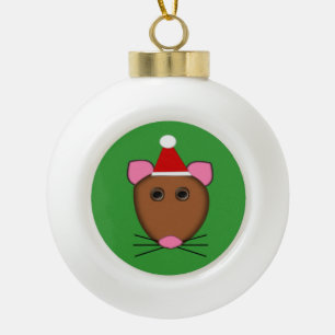 Frohe Weihnachten Maus Weihnachtsbaumanhänger Keramik Kugel-Ornament