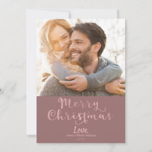 Frohe Weihnachten Mauve Pink Whimsical Holiday Fot