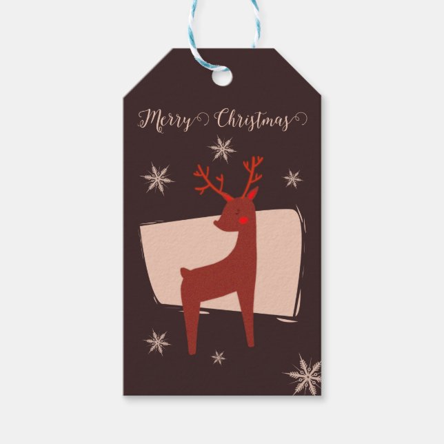 Frohe Weihnachten mein Hirsch Geschenkanhänger (Vorderseite)