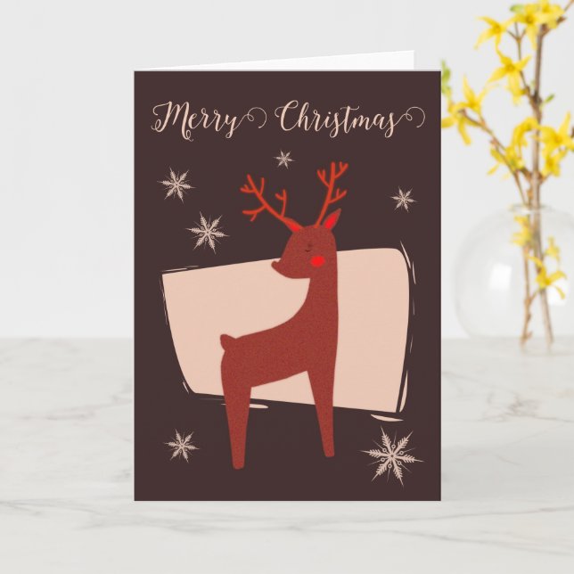 Frohe Weihnachten mein Hirsch Karte (Gelbe Blume)