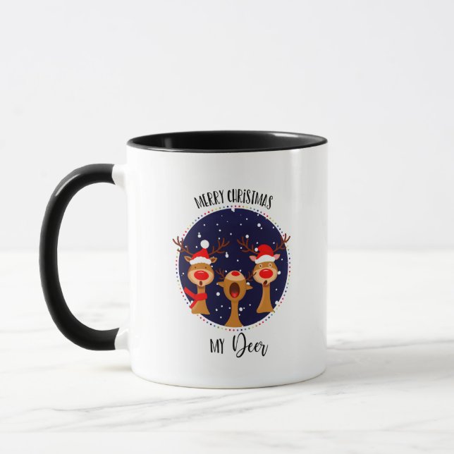 Frohe Weihnachten mein Hirschreinerfreund Liebhabe Tasse (Links)
